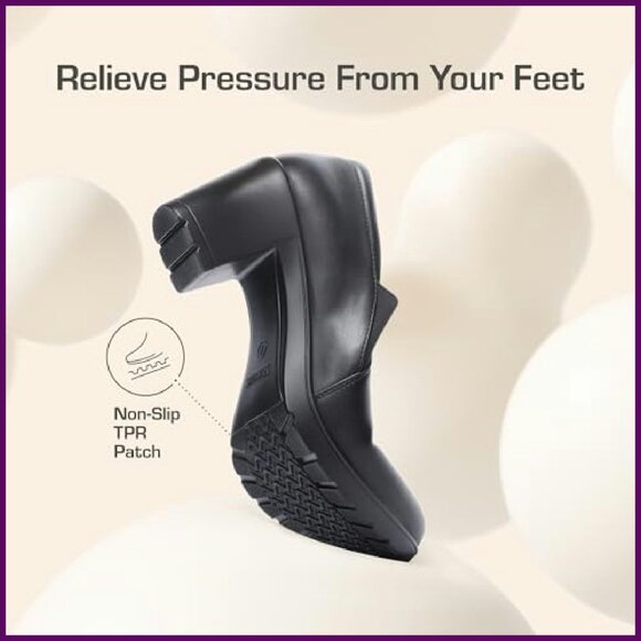 Low Chunky Block Heel Pumps Slip-On Loafers Dress Work Shoes - Picture 7 of 8